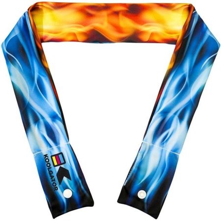 CLEAN CHOICE Cooling Neck Wrap-Flames Blue & Red Design CL343349